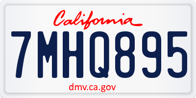 CA license plate 7MHQ895