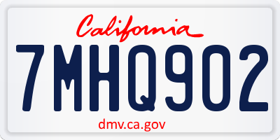 CA license plate 7MHQ902