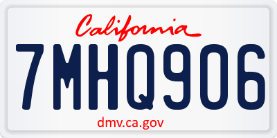 CA license plate 7MHQ906