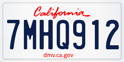 CA license plate 7MHQ912