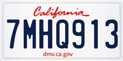 CA license plate 7MHQ913