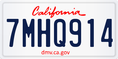 CA license plate 7MHQ914