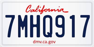 CA license plate 7MHQ917