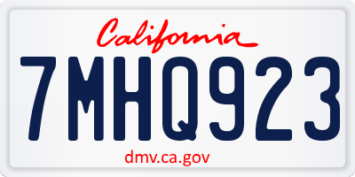 CA license plate 7MHQ923
