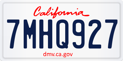 CA license plate 7MHQ927
