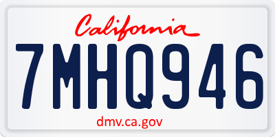 CA license plate 7MHQ946