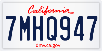 CA license plate 7MHQ947