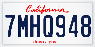 CA license plate 7MHQ948