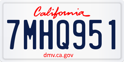CA license plate 7MHQ951