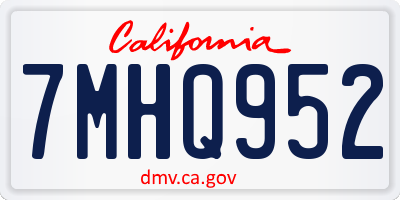 CA license plate 7MHQ952