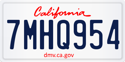 CA license plate 7MHQ954
