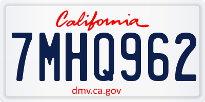 CA license plate 7MHQ962
