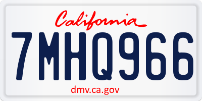 CA license plate 7MHQ966