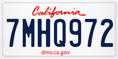 CA license plate 7MHQ972