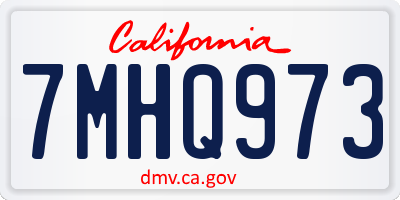 CA license plate 7MHQ973