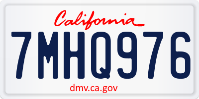 CA license plate 7MHQ976
