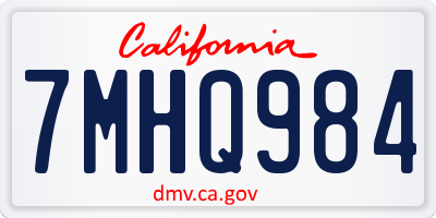 CA license plate 7MHQ984