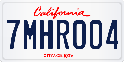 CA license plate 7MHR004