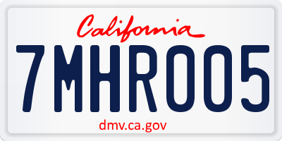 CA license plate 7MHR005