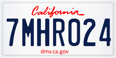 CA license plate 7MHR024