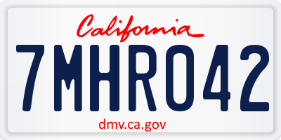 CA license plate 7MHR042