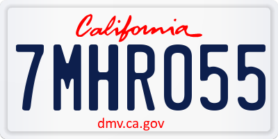 CA license plate 7MHR055