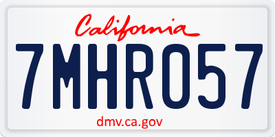 CA license plate 7MHR057