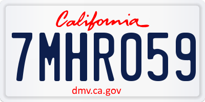 CA license plate 7MHR059