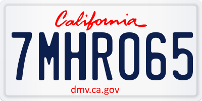 CA license plate 7MHR065