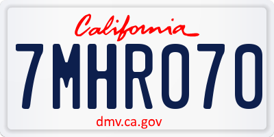 CA license plate 7MHR070