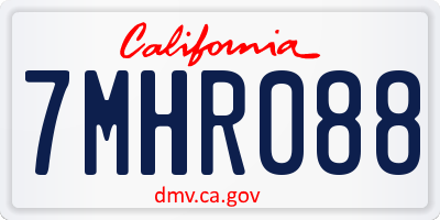CA license plate 7MHR088