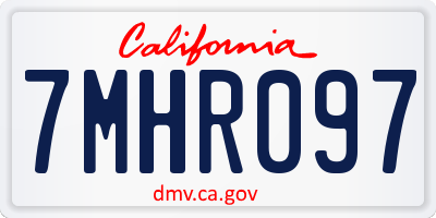 CA license plate 7MHR097