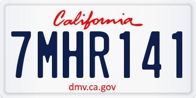 CA license plate 7MHR141