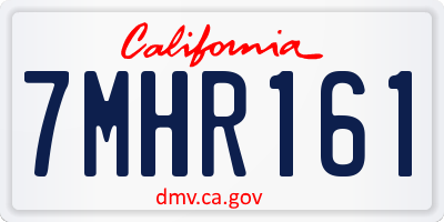 CA license plate 7MHR161