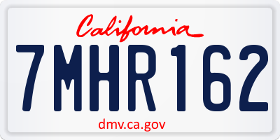 CA license plate 7MHR162