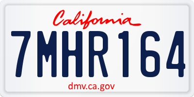 CA license plate 7MHR164