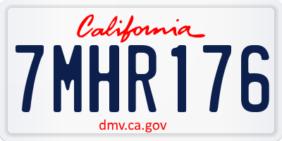 CA license plate 7MHR176