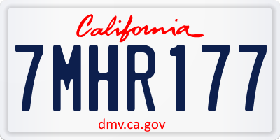 CA license plate 7MHR177