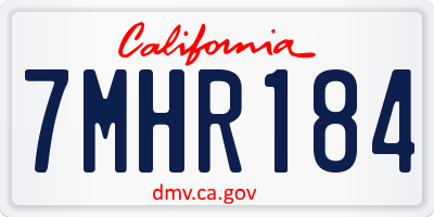 CA license plate 7MHR184