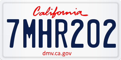 CA license plate 7MHR202