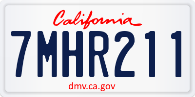 CA license plate 7MHR211