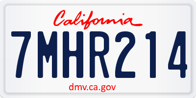 CA license plate 7MHR214