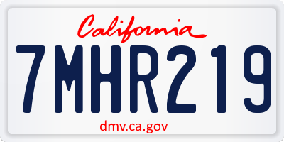 CA license plate 7MHR219