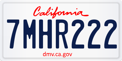 CA license plate 7MHR222