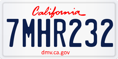 CA license plate 7MHR232