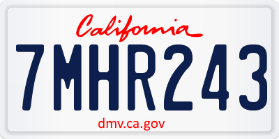 CA license plate 7MHR243