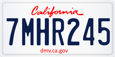 CA license plate 7MHR245