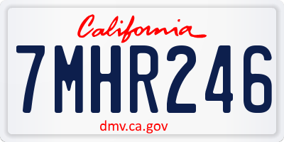 CA license plate 7MHR246