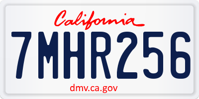 CA license plate 7MHR256
