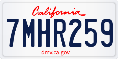 CA license plate 7MHR259